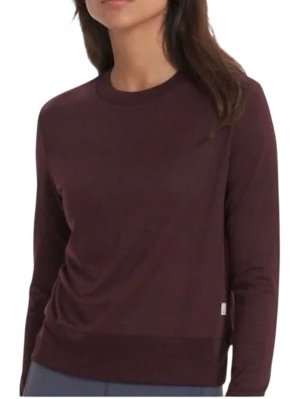 Vuori Daydream Crew Long Sleeve Shirt Small Maroon Burgundy Ruby athleisure - Picture 4 of 13
